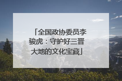 全国政协委员李骏虎：守护好三晋大地的文化宝藏