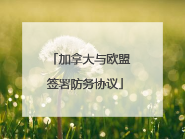 加拿大与欧盟签署防务协议