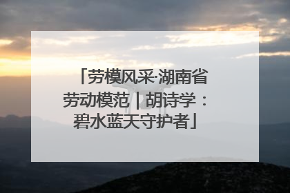 劳模风采·湖南省劳动模范｜胡诗学：碧水蓝天守护者