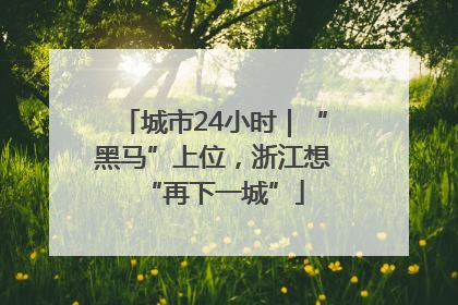 城市24小时｜“黑马”上位，浙江想“再下一城”