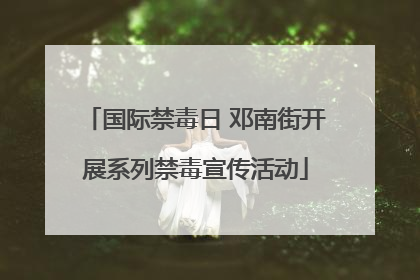 国际禁毒日 邓南街开展系列禁毒宣传活动