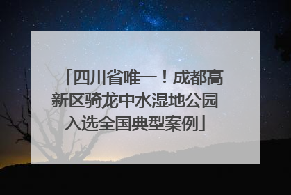 四川省唯一！成都高新区骑龙中水湿地公园入选全国典型案例