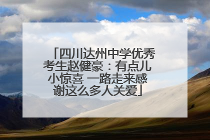 四川达州中学优秀考生赵健豪：有点儿小惊喜 一路走来感谢这么多人关爱