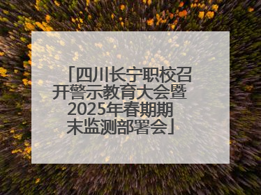 四川长宁职校召开警示教育大会暨2025年春期期末监测部署会