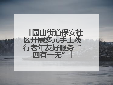 园山街道保安社区开展多元手工践行老年友好服务“四有一无”
