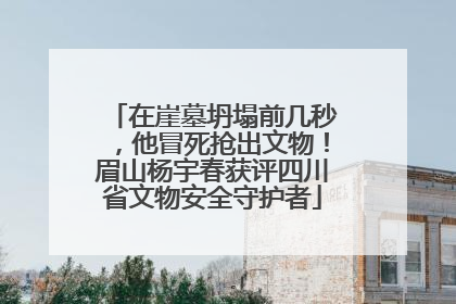 在崖墓坍塌前几秒，他冒死抢出文物！眉山杨宇春获评四川省文物安全守护者