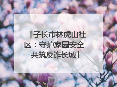 子长市林虎山社区：守护家园安全 共筑反诈长城