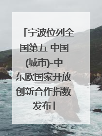 宁波位列全国第五 中国(城市)-中东欧国家开放创新合作指数发布
