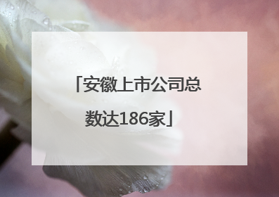 安徽上市公司总数达186家