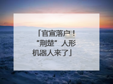 官宣落户！“荆楚”人形机器人来了
