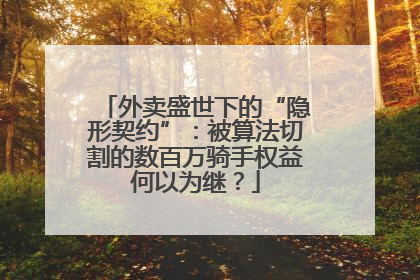 外卖盛世下的“隐形契约”：被算法切割的数百万骑手权益何以为继？