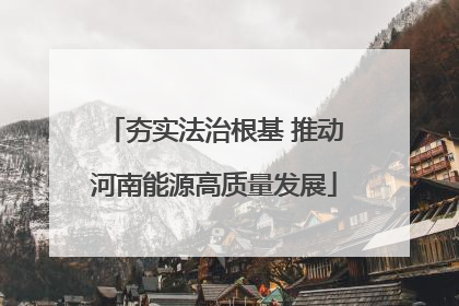 夯实法治根基 推动河南能源高质量发展