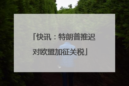 快讯：特朗普推迟对欧盟加征关税