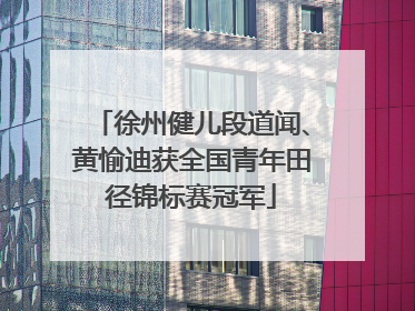 徐州健儿段道闻、黄愉迪获全国青年田径锦标赛冠军