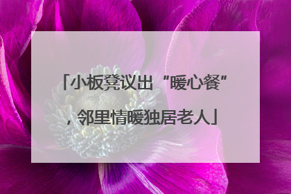 小板凳议出“暖心餐”，邻里情暖独居老人