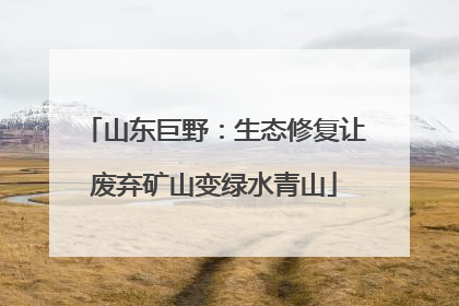 山东巨野：生态修复让废弃矿山变绿水青山