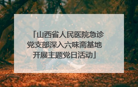 山西省人民医院急诊党支部深入六味斋基地开展主题党日活动