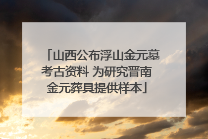山西公布浮山金元墓考古资料 为研究晋南金元葬具提供样本