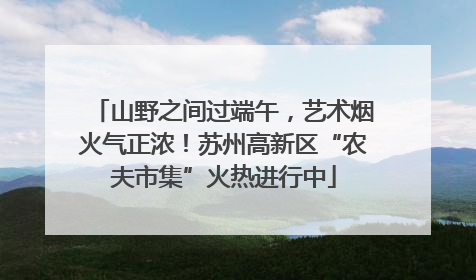 山野之间过端午，艺术烟火气正浓！苏州高新区“农夫市集”火热进行中