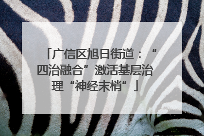广信区旭日街道：“四治融合”激活基层治理“神经末梢”