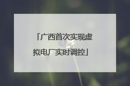 广西首次实现虚拟电厂实时调控