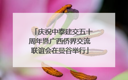 庆祝中泰建交五十周年暨广西侨界交流联谊会在曼谷举行