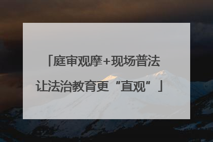 庭审观摩+现场普法 让法治教育更“直观”