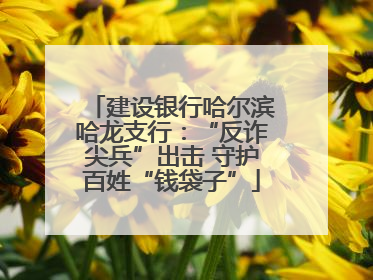 建设银行哈尔滨哈龙支行：“反诈尖兵”出击 守护百姓“钱袋子”