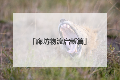 廊坊物流启新篇