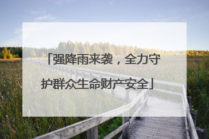 强降雨来袭，全力守护群众生命财产安全