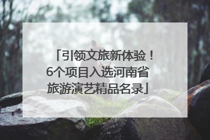 引领文旅新体验！6个项目入选河南省旅游演艺精品名录