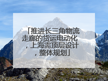 推进长三角物流走廊的货运电动化，上海需顶层设计，整体规划