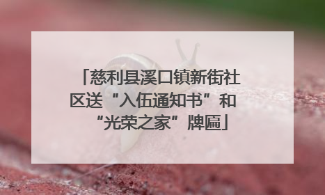 慈利县溪口镇新街社区送“入伍通知书”和“光荣之家”牌匾