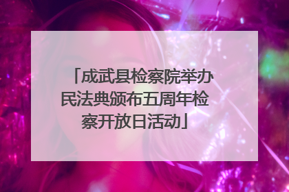 成武县检察院举办民法典颁布五周年检察开放日活动