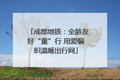 成都地铁：全龄友好“童”行 用爱编织温暖出行网