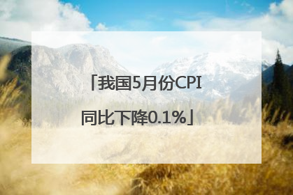 我国5月份CPI同比下降0.1%
