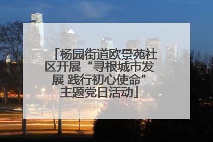 杨园街道欧景苑社区开展“寻根城市发展 践行初心使命”主题党日活动