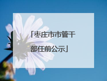 枣庄市市管干部任前公示