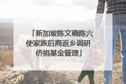 新加坡陈文确陈六使家族后裔返乡调研侨捐基金管理