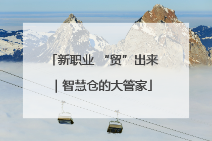 新职业 “贸”出来｜智慧仓的大管家
