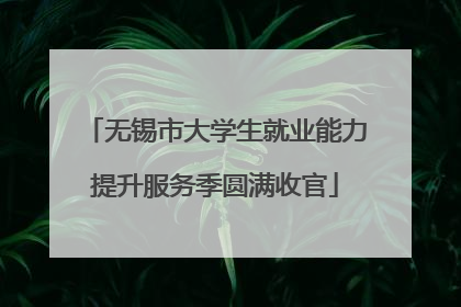 无锡市大学生就业能力提升服务季圆满收官