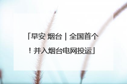 早安 烟台｜全国首个！并入烟台电网投运