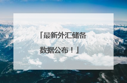 最新外汇储备数据公布！