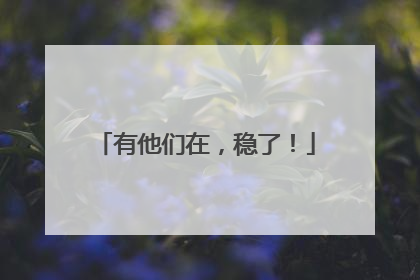 有他们在，稳了！