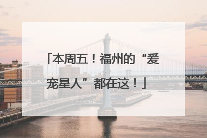 本周五！福州的“爱宠星人”都在这！