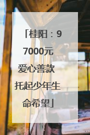 桂阳：97000元爱心善款 托起少年生命希望