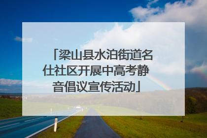 梁山县水泊街道名仕社区开展中高考静音倡议宣传活动