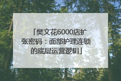樊文花6000店扩张密码：面部护理连锁的底层运营逻辑