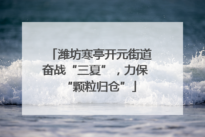 潍坊寒亭开元街道奋战“三夏”，力保“颗粒归仓”