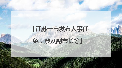 江苏一市发布人事任免，涉及副市长等